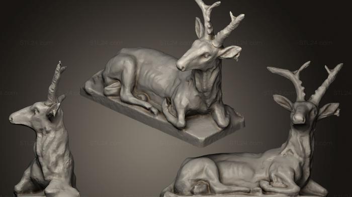 Статуэтки животных (Олень 3, STKJ_0522) 3D модель для ЧПУ станка